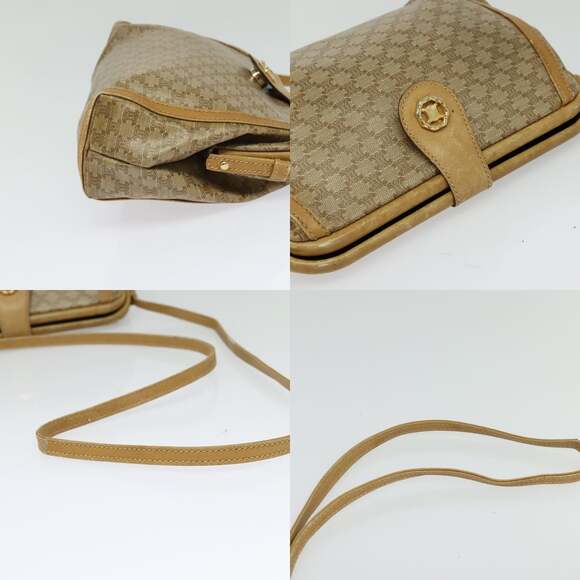 CELINE Macadam Canvas Shoulder Bag Pvc Beige Gold - Picture 12 of 12